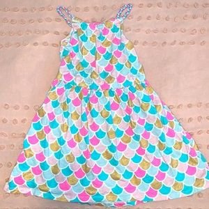 Girls cotton summer dress with mermaid pattern!